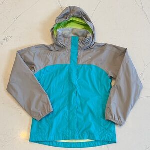 The North Face Teal and Gray Raincoat (Kids)